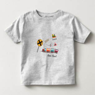 T-shirt Pour Les Tous Petits Train coloré Petit Garçon Prénom Choo Choo