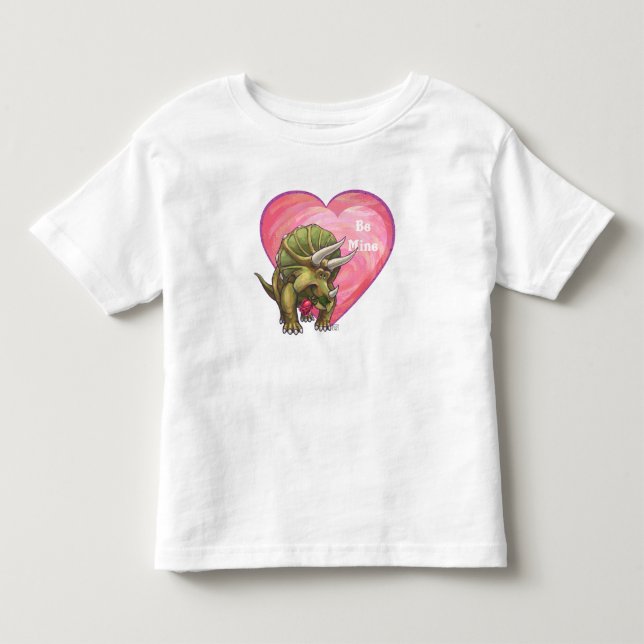 T-shirt Pour Les Tous Petits Tricératops amoureux Saint Valentin (Devant)