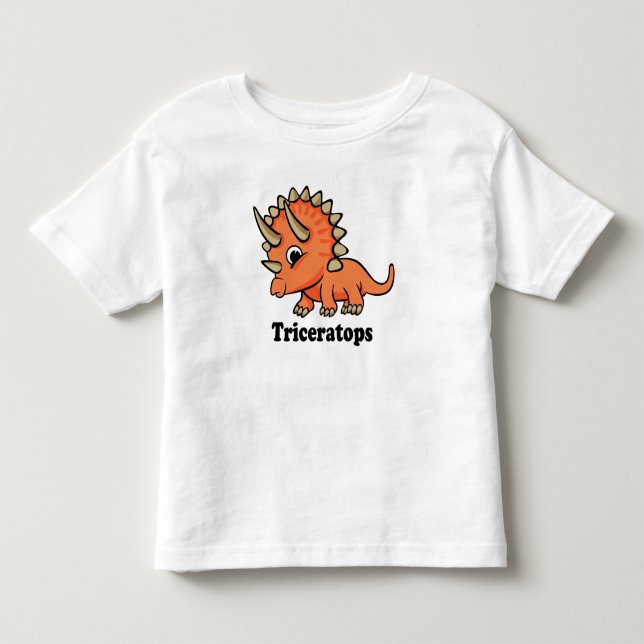 T-shirt Pour Les Tous Petits Tricératops Cute Dinosaure (Devant)