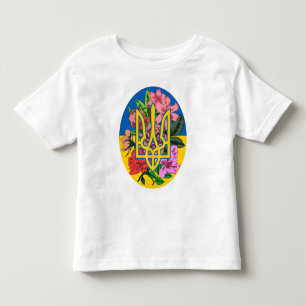 T-shirt Pour Les Tous Petits Trident ukrainien et drapeau de l'Ukraine avec des