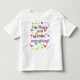 T-shirt Pour Les Tous Petits Trois ans le savent tout