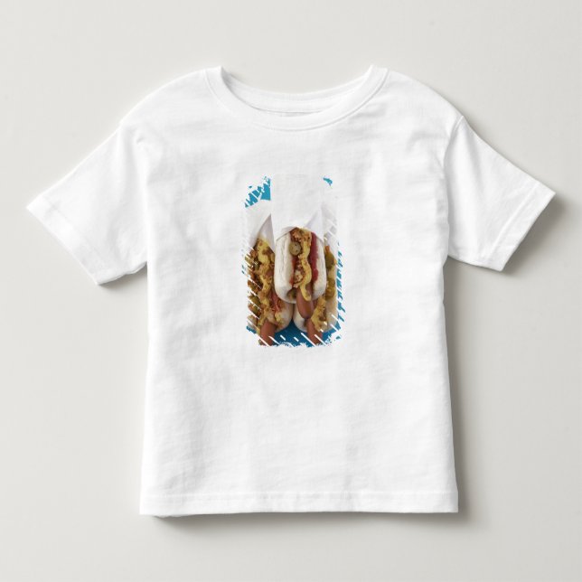 T-shirt Pour Les Tous Petits Trois hot-dogs en petits pains (Devant)