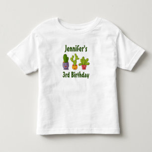 T-shirt Pour Les Tous Petits Trois mignons cactus dans des pots de fleurs Amusa