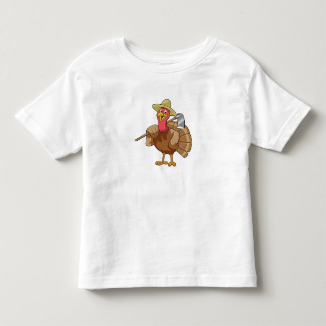 T-shirt Pour Les Tous Petits Turkey as Farmer (Devant)