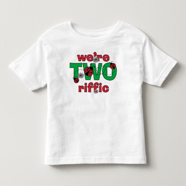 T-shirt Pour Les Tous Petits TWOriffic Ladybug Twins 2e anniversaire (Devant)