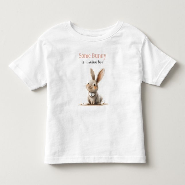 T-shirt Pour Les Tous Petits Un Anniversaire de enfant de lapin (Devant)
