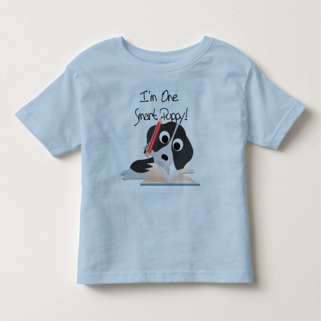 T-shirt Pour Les Tous Petits Un Chiot intelligent (Devant)