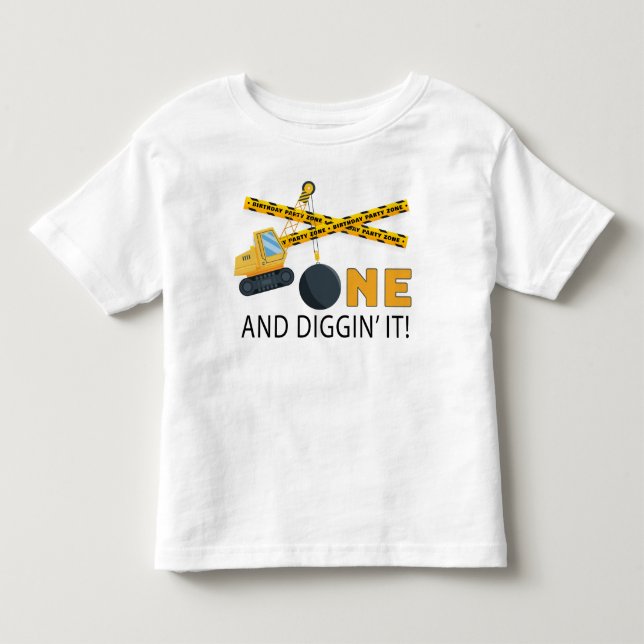 T-shirt Pour Les Tous Petits Un et fouir Il Construction Anniversaire  (Devant)