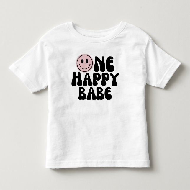 T-shirt Pour Les Tous Petits Un Joyeux bébé fille premier anniversaire (Devant)