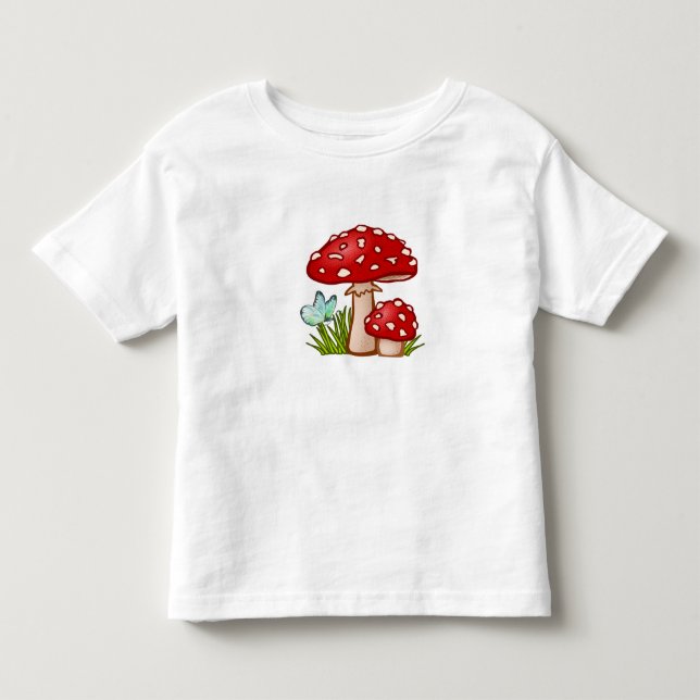 T-shirt Pour Les Tous Petits Un Motif de champignons magiques (Devant)