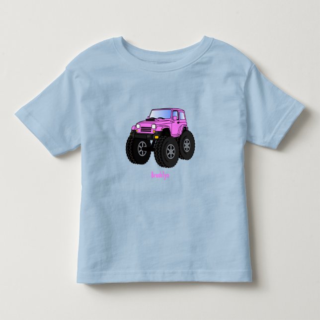 T-shirt Pour Les Tous Petits Un Pink Monster Cartoon (Devant)