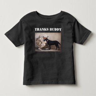 T-shirt Pour Les Tous Petits Un soldat à Fatigues avec son chien militaire Todd