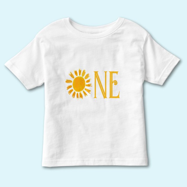 T-shirt Pour Les Tous Petits Une aquarelle Boho 1er anniversaire bébé (Créateur téléchargé)