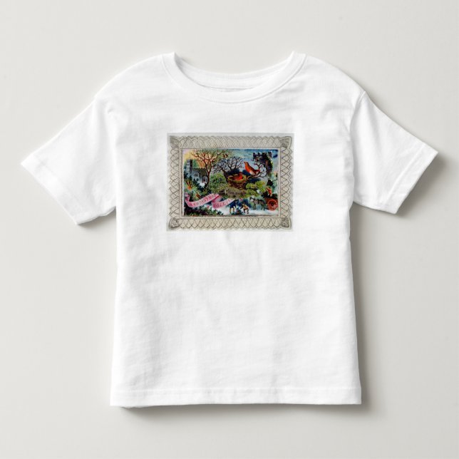 T-shirt Pour Les Tous Petits Une salutation de Noël, carte postale victorienne (Devant)