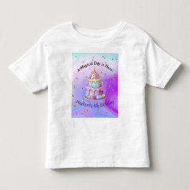 T-shirt Pour Les Tous Petits Unicorn étincelle Bleu pourpre gâteau Anniversaire