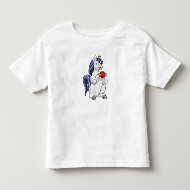 T-shirt Pour Les Tous Petits Unicorne aux fruits de fraise (Devant)