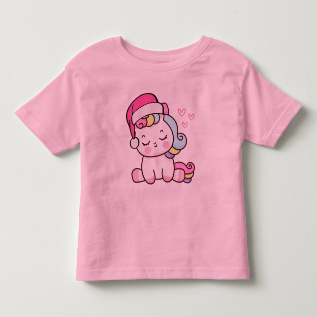 T-shirt Pour Les Tous Petits Unicorne de Noël (Devant)