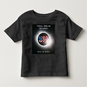 T-shirt Pour Les Tous Petits USA FLAG Total éclipse solaire 8 avril 2024