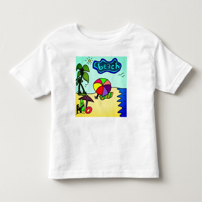 T-shirt Pour Les Tous Petits vacances sur la plage (Devant)