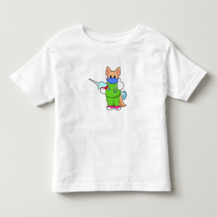 T-shirt Pour Les Tous Petits Vaccination au chat avec seringue