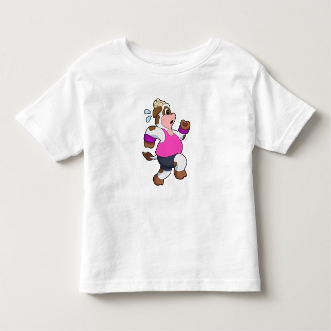 T-shirt Pour Les Tous Petits Vache à la course (Devant)