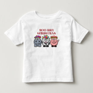 T-SHIRT POUR LES TOUS PETITS VACHE NOËL MERRY NOËL XMAS