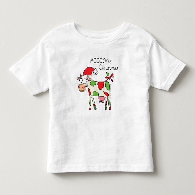 T-shirt Pour Les Tous Petits Vache Noël mignon Enfants (Devant)