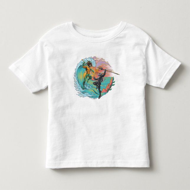 T-shirt Pour Les Tous Petits Vague marémotrice Aquaman & Black Manta (Devant)