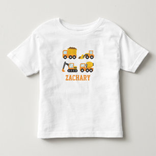 T-shirt Pour Les Tous Petits Véhicules de construction orange personnalisés pou