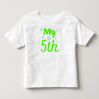 T-shirt Pour Les Tous Petits Vert brillant mon 5ème anniversaire de cinq ans