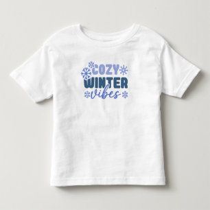 T-shirt Pour Les Tous Petits Vibes d'hiver confortables - Typographie du flocon