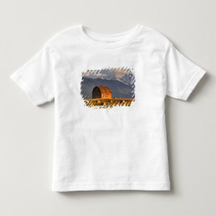 T-shirt Pour Les Tous Petits Vieille grange encadrée par des balles de foin et