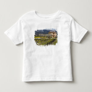 T-shirt Pour Les Tous Petits Vignoble en sommeil, fleurs de fruit, maison en pi