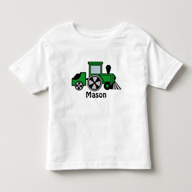 T-shirt Pour Les Tous Petits Voies heureuses/ Moteur de train vert (Devant)