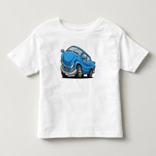 T-shirt Pour Les Tous Petits Voiture de dessin animé bleue