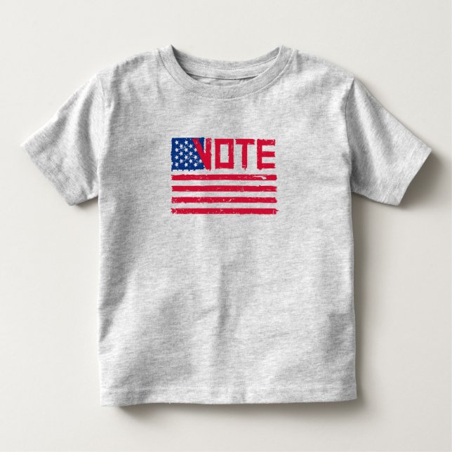 T-shirt Pour Les Tous Petits Vote avec vote avec drapeau américain (Devant)