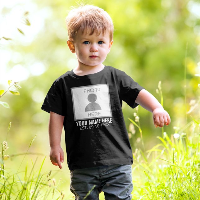 T-shirt Pour Les Tous Petits Votre photo ici Nom et âge (Créateur téléchargé)