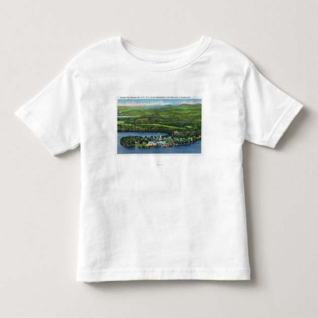 T-shirt Pour Les Tous Petits Vue aérienne d'auberge de Saranac (Devant)