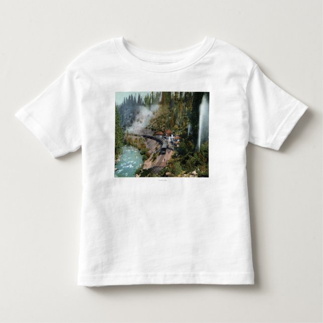 T-shirt Pour Les Tous Petits Vue aérienne d'une station de train (Devant)