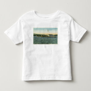 T-shirt Pour Les Tous Petits Vue d'atterrissage de camp d'île de Sandy, Boston