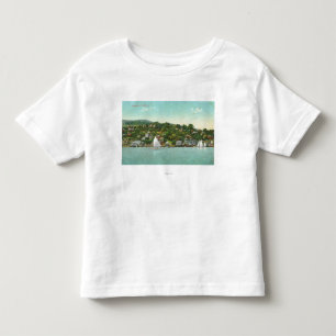 T-shirt Pour Les Tous Petits Vue de bord de mer de la ville, bateaux à voile