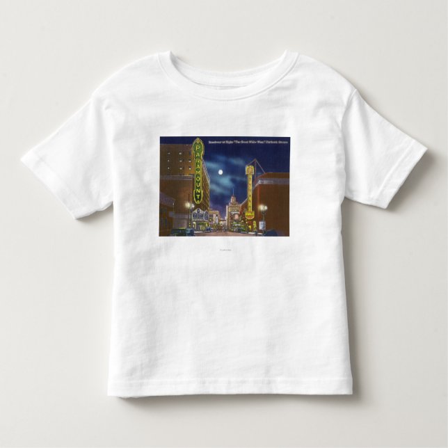 T-shirt Pour Les Tous Petits Vue de Broadway la nuit (Devant)