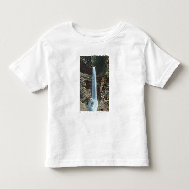 T-shirt Pour Les Tous Petits Vue de cascade spectaculaire de caverne (Devant)