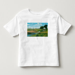 T-shirt Pour Les Tous Petits Vue de golfeur frappant la boule