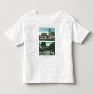 T-shirt Pour Les Tous Petits Vue de phare de Champlain de lac