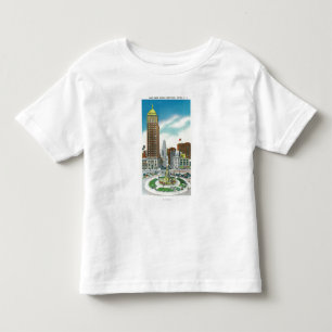 T-shirt Pour Les Tous Petits Vue de rue de cour de bâtiment de banque de