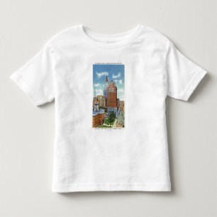 T-shirt Pour Les Tous Petits Vue de tour de bâtiment et de voyageurs de