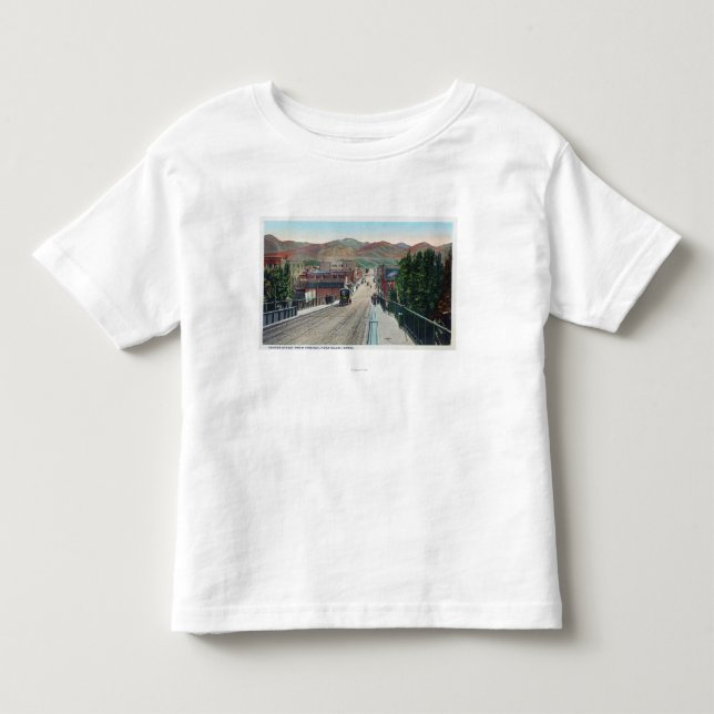 T-shirt Pour Les Tous Petits Vue de viaduc de StreetPocatello central, (Devant)