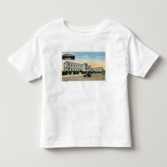 T-shirt Pour Les Tous Petits Vue extérieure du Musée d'Art # 2 (Devant)