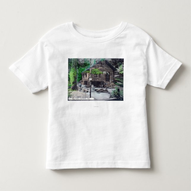 T-shirt Pour Les Tous Petits Vue extérieure d'un rondin CabinCazadero, CA (Devant)